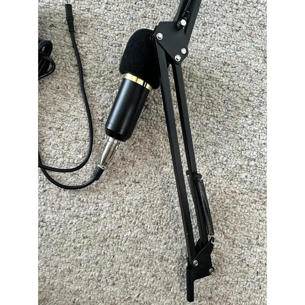 USB Plug & Play 192kHz/24Bit Microphone with Adjustable Boom Arm And Pop Filter